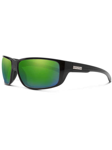 Suncloud Milestone - Black Frame Polarized Sunglasses Green Mirror Lens - 0