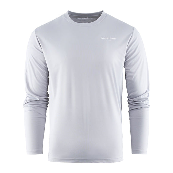 Grundens Striped Bass LS Tech T-Shirt - Steel Grey