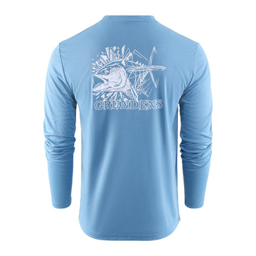 Grundens Tuna Torpedo LS Tech T-Shirt - Captain's Blue