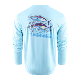 Grundens Twin Tuna LS Tech T-Shirt - Aquamarine - 0