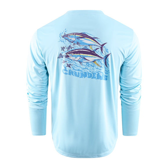 Grundens Twin Tuna LS Tech T-Shirt - Aquamarine