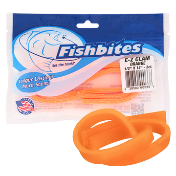 Fishbites E-Z Clam Longer Lasting Bait Strips 1/2in Wide x 12in Long 2pk