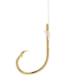 Eagle Claw 9212C1H Gold Circle Baitholder Striped Bass 18" Snelled Hooks 5pk - 0