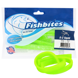 Buy chartreuse-0093 Fishbites E-Z Squid Longer Lasting Bait Strips 1/2in Wide x 12in Long 2pk