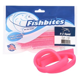 Buy pink-0094 Fishbites E-Z Squid Longer Lasting Bait Strips 1/2in Wide x 12in Long 2pk