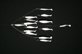 9er's Lures 6-ARM 6in Shad Umbrella Rig White