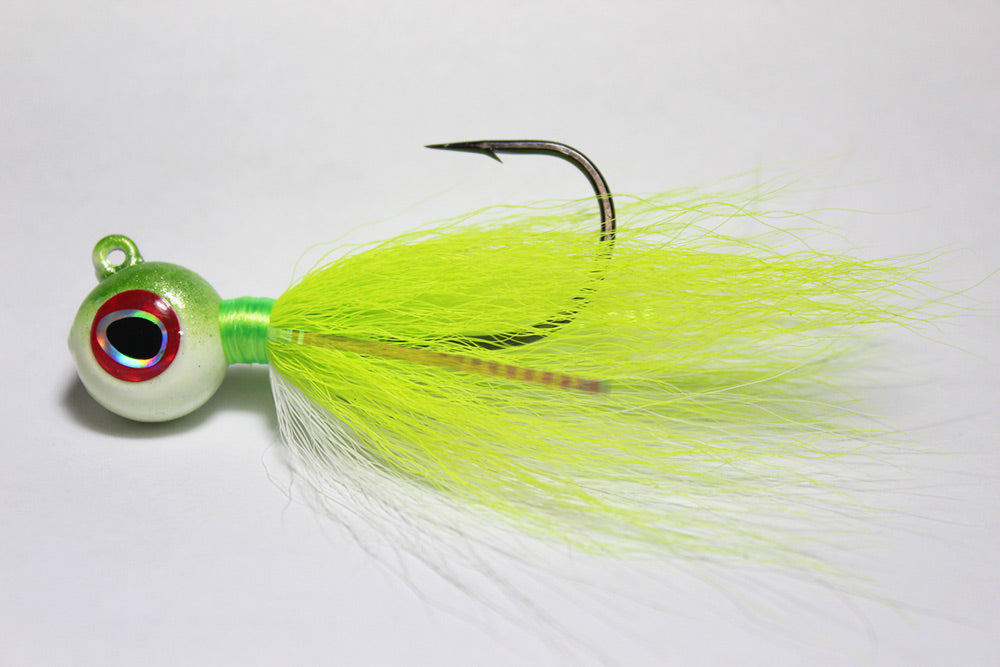 OG Jigs - Big Eye Bucktail Chartreuse/Pearl White