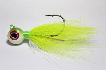 OG Jigs - Big Eye Bucktail Chartreuse/Pearl White - 0