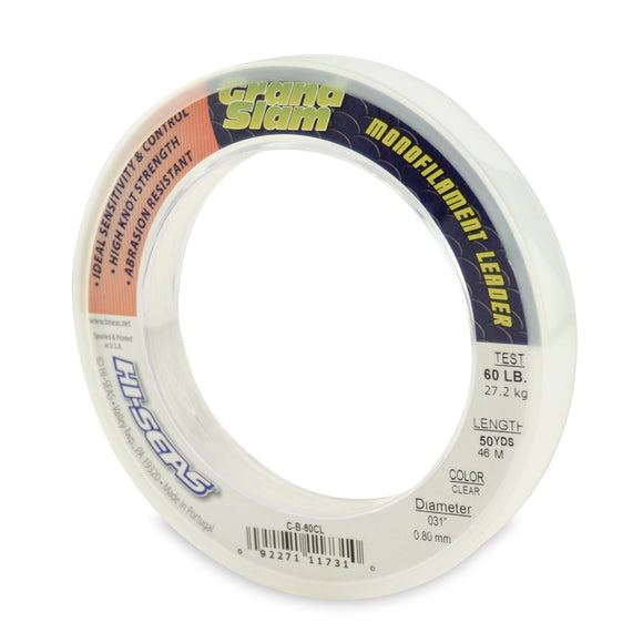Hi-Seas Grand Slam Monofilament Leader - Clear, 50yd Wrist Bracelet