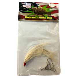 Buy white Run Off Lures Single Hook Doormat Fluke Rig w/Hair