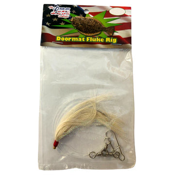 Buy white Run Off Lures Single Hook Doormat Fluke Rig w/Hair