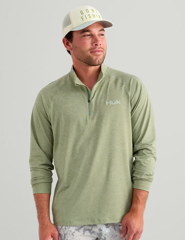 Huk Airweight Heather 1/4 Zip