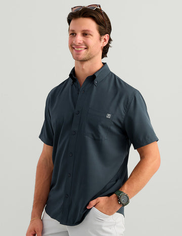 Huk Kona KC Printed Button Down SS Shirt
