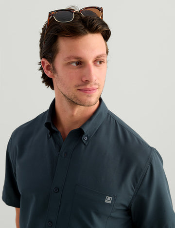 Huk Kona KC Printed Button Down SS Shirt - 0