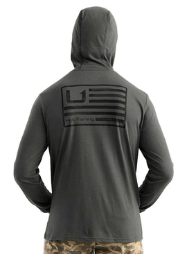 Huk and Bars Hoodie Tee - Dark Shadow - 0