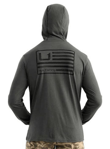 Huk and Bars Hoodie Tee - Dark Shadow - 0