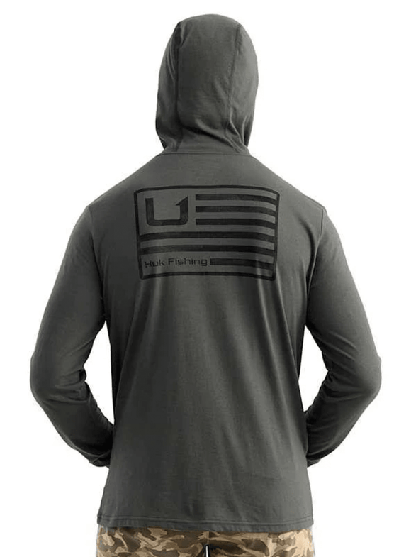 Huk and Bars Hoodie Tee - Dark Shadow