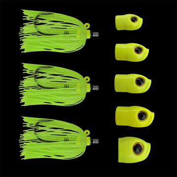 Buy chartreuse Stack Tackle Screwy Jig Head w/Skirts 5/0