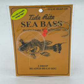 TideRite R465-2/0 Sea Bass Rigs w/Red Beads Hi-Lo Gld #2/0 2Pk - 0