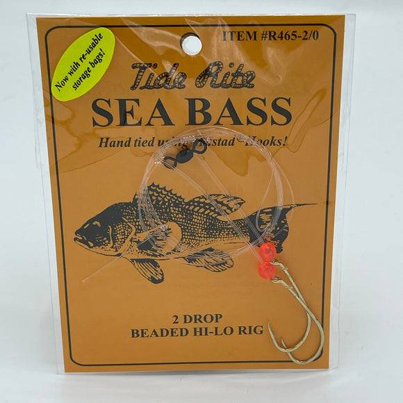 TideRite R465-2/0 Sea Bass Rigs w/Red Beads Hi-Lo Gld #2/0 2Pk
