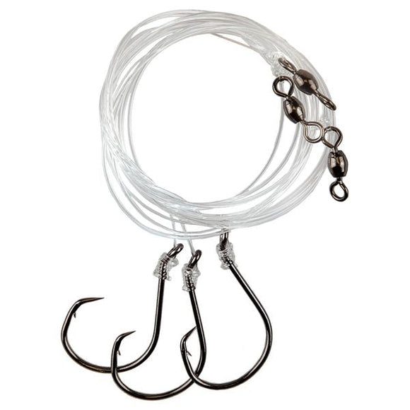 Eagle Claw L926-C2 8/0 Inline Octopus Circle Hook Striped Bass Rig 45" Leader 3pk