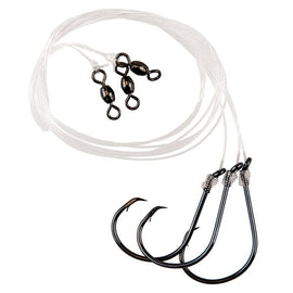 Eagle Claw L926-C2 8/0 Inline Octopus Circle Hook Striped Bass Rig 45" Leader 3pk - 0