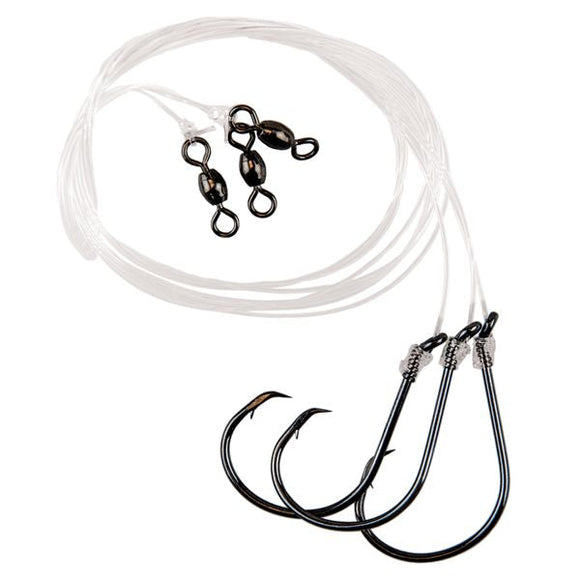 Eagle Claw L926-C2 8/0 Inline Octopus Circle Hook Striped Bass Rig 45" Leader 3pk