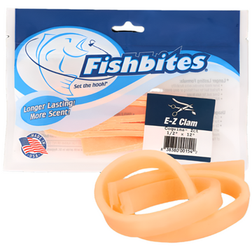 Fishbites E-Z Clam Longer Lasting Bait Strips 1/2in Wide x 12in Long 2pk - 0