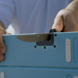 Toadfish Stowaway Folding Cutting Board w/Built in Knife Sharpener - Teal - 0