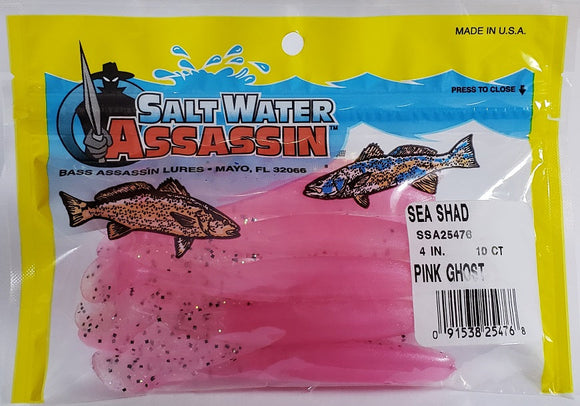 Bass Assassin 4in Saltwater Seashad 10pk
