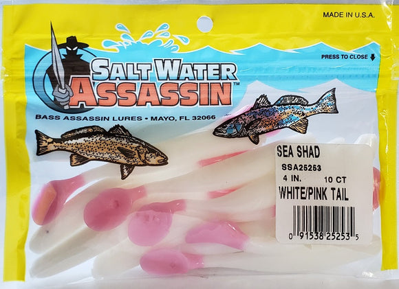 Bass Assassin 4in Saltwater Seashad 10pk