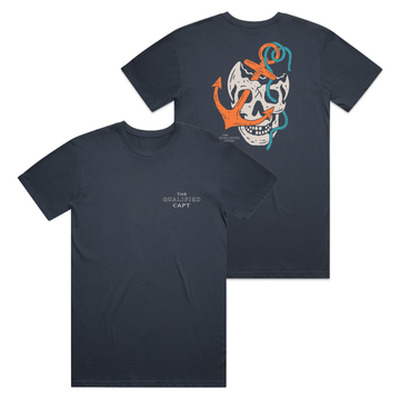 The Qualified Captain Weigh Anchor Tee - Petrol Blue