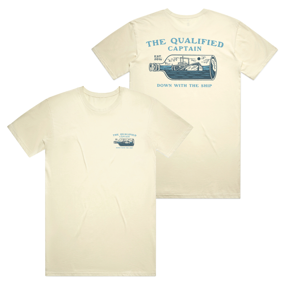 The Qualified Captain Mayday in a Bottle Tee - Pale Yellow