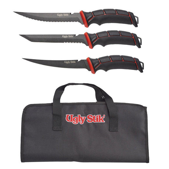 Ugly Stik Tools 3pc Knife Set w/Case
