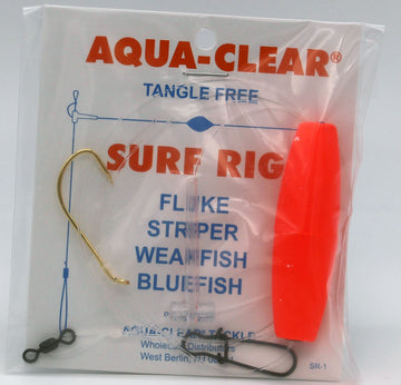 Aqua-Clear SR-1 Surf Rig - 3/0 Gold Beak Hook  & Red Float