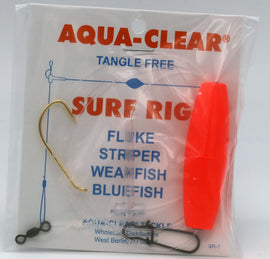 Aqua-Clear SR-1 Surf Rig - 3/0 Gold Beak Hook  & Red Float