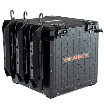YakAttack BlackPak Pro, 13 x 13 x 13, Black, Includes lid and 3 rod holders