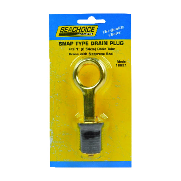 SeaChoice Snap Type Drain Plug 1" Brass w/Neoprene Seal