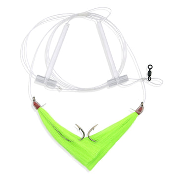 Buy fw-1ec-chartreuse Aqua-Clear Hi-Lo Solid Color Flounder/Fluke/Weakfish/Croaker Rig w/ 3/0 Nickel Octopus Hooks