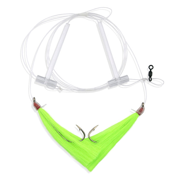 Aqua-Clear Hi-Lo Solid Color Flounder/Fluke/Weakfish/Croaker Rig w/ 3/0 Nickel Octopus Hooks