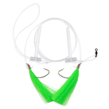 Buy fw-1egss-green Aqua-Clear Hi-Lo Solid Color Flounder/Fluke/Weakfish/Croaker Rig w/ 3/0 Nickel Wide Gap Hooks