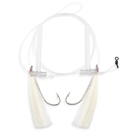 Buy fw-1ew-white Aqua-Clear Hi-Lo Solid Color Flounder/Fluke/Weakfish/Croaker Rig w/ 3/0 Nickel Octopus Hooks