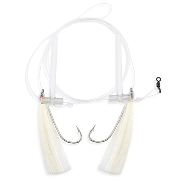 Buy fw-1ew-white Aqua-Clear Hi-Lo Solid Color Flounder/Fluke/Weakfish/Croaker Rig w/ 3/0 Nickel Octopus Hooks