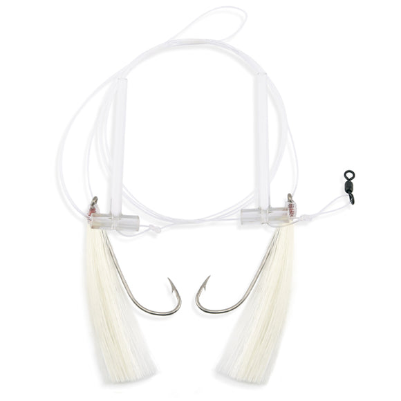 Aqua-Clear Hi-Lo Solid Color Flounder/Fluke/Weakfish/Croaker Rig w/ 3/0 Nickel Octopus Hooks
