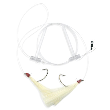 Buy fw-1ewss-white Aqua-Clear Hi-Lo Solid Color Flounder/Fluke/Weakfish/Croaker Rig w/ 3/0 Nickel Wide Gap Hooks