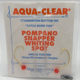 Aqua-Clear PS-1 Pompano/Snapper Hi-Lo #4 Wide Gap Hooks Rig