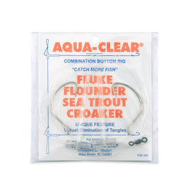 Aqua-Clear FW-2A Hi-Lo Plain Flounder/Fluke/Weakfish/Croaker Rig w/ 2/0 Plain Nickel Wide Gap Hooks - 0