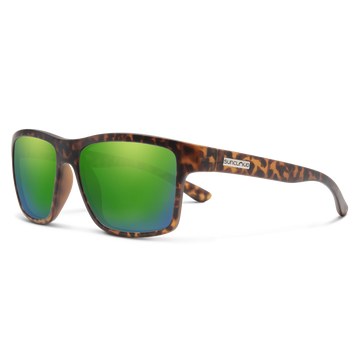Suncloud A-Team - Matte Tortoise Frame Polarized Sunglasses Green Mirror Lens - 0