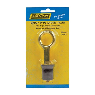 SeaChoice Snap Type Drain Plug 1" Brass w/Neoprene Seal