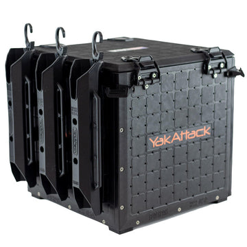 YakAttack BlackPak Pro, 13 x 13 x 13, Black, Includes lid and 3 rod holders - 0